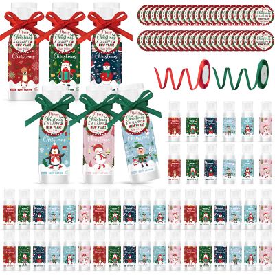 Dimsile 48 Set Christmas Hand Cream Gift Moisturizing Hand Lotion for Women Travel Size Lotion for Christmas Party Favors with Card for Xmas Mother Teacher Stocking Stuffer
