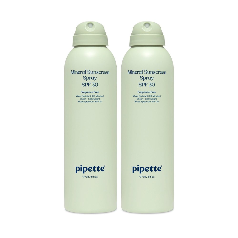 Pipette Baby Mineral Sunscreen Spray SPF 30, 6 Fl Oz (Pack of 2)