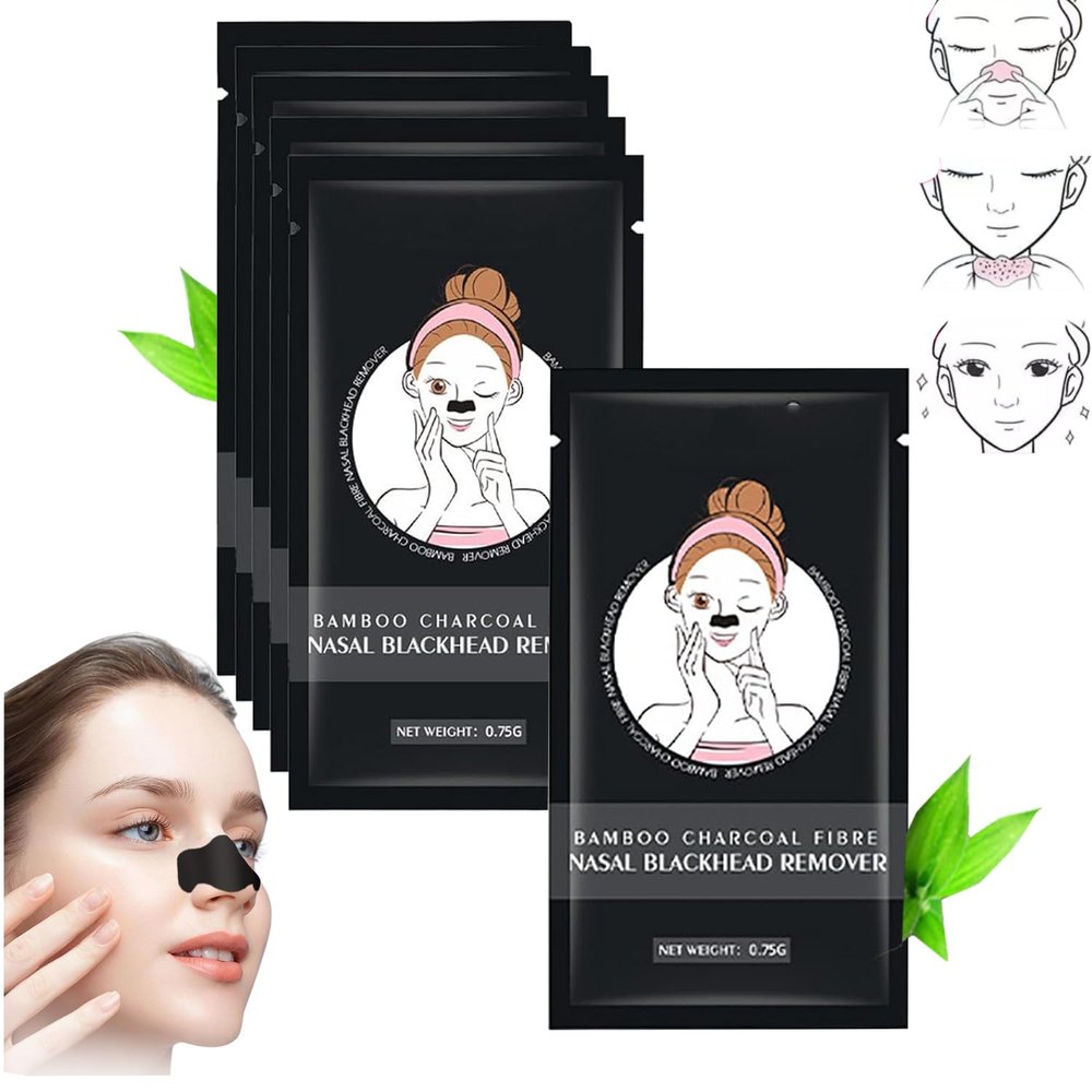 Kivori Nose Pore Patches,Hydrocolloid Acne Patches,Kivori Nose Patch, Nose Pore Patches,Nose Strips Blackhead Remover,Hydrocolloid Nose Strips,Pore Minimizer for Face (6 PCS)