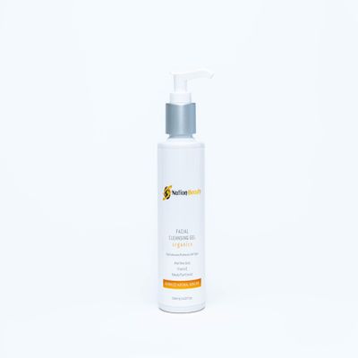 Nation Beauty Organic Facial Cleansing Gel, 4.22 fl oz, with Aloe Vera Juice, Vitamin E