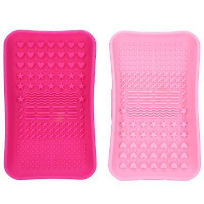 BJFSEAFN Pack of 2 Makeup Brush Cleaning Pads Mats Cosmetic Makeup Brush Cleaner Washing Tool Cosmetic Brush Cleaning Mat
