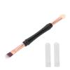 BJFSEAFN Double Ended Eye Shadow Brush with Sponge Head for Beginners Makeup Artists, Soft Artificial Fibers, Transparent Acrylic Handle, Lightweight and Portable, 2 in 1 Makeup Brush, view 1