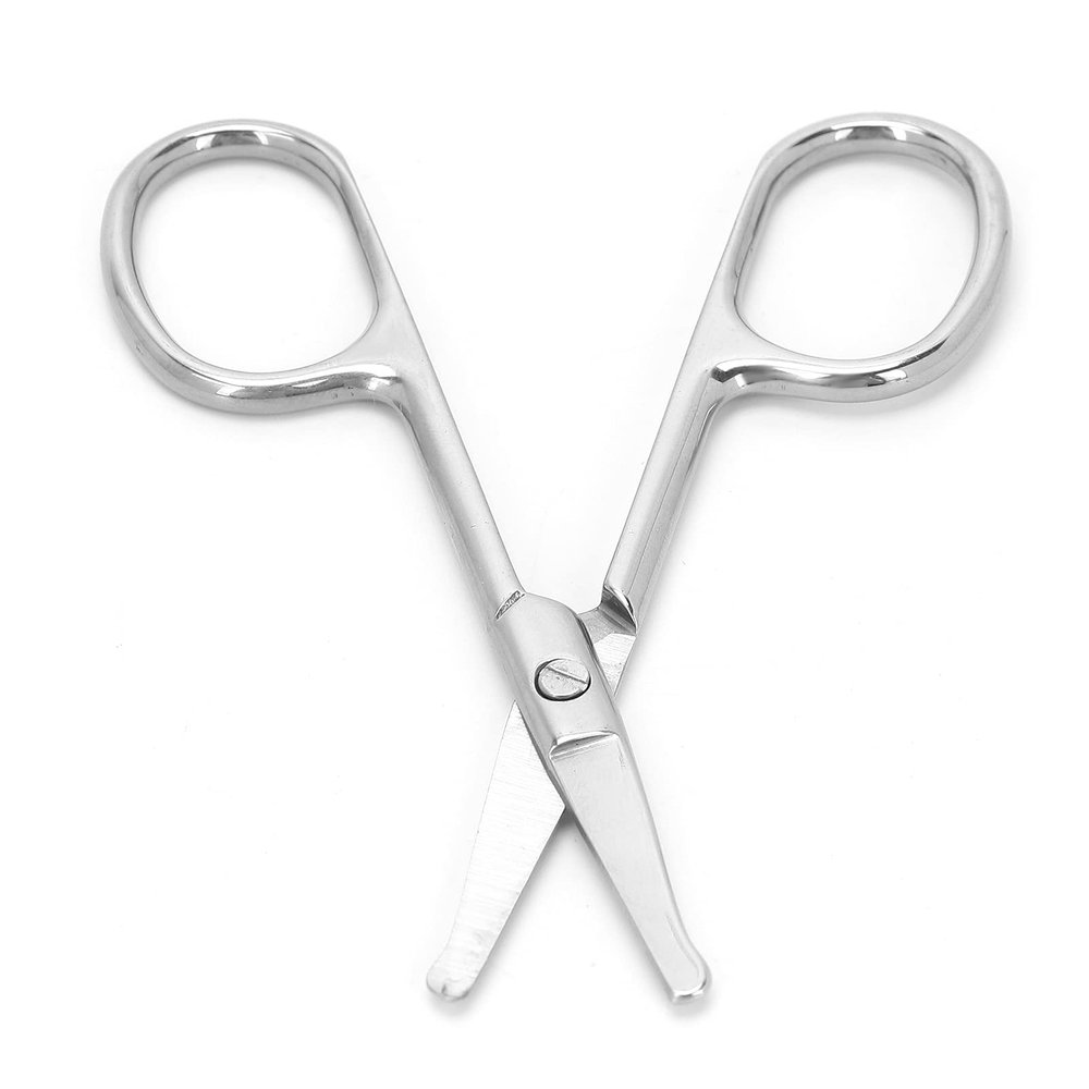 Eyebrow Scissors, Nose Hair Scissors Grooming Tool Stainless Steel Rounded Tip Nose Hair Trimmer For Men For Eyebrows, Nose, Moustache, Beard (#3)