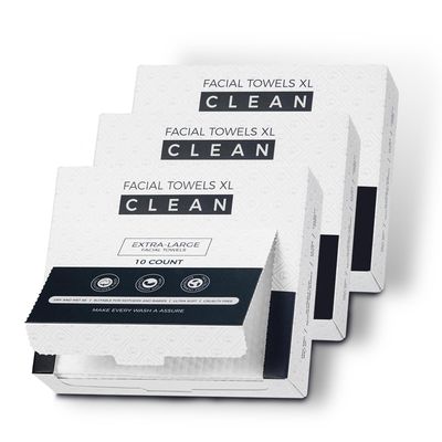 Disposable Face Towels XL,7.9" x 9.4" Large Face Towelettes Disposable,100% Viscose Fiber Extra Thick Soft Dry Wipes For Sensitive Skin,Makeup Remover,Face's Wipes,3 Travel Pack Faces Towel,30 Count