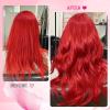 Clip in Hair Extensions Real Human Hair 8pcs 120g Red color Remy Hair Extensions Kinky Straight Clip ins Double Weft Human Hair Clip in Extensions for Women 22inch view 2
