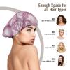 Slice Red Onion Rings Pattern Sleeping Cap Reusable Bath Cap Shower Cap for Women Long Hair view 3