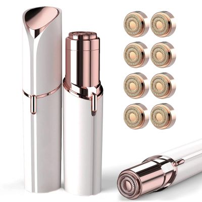 Facial Hair Remover for Women White Color with 8-pc Replacement Heads