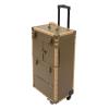 Blisiour Rolling Makeup Train Case Lockable Portable Cosmetic Beauty Salon Organizer Trolley Travel Hair Stylist Case with Hair Dryer Holder & Handle (Gold) view 4