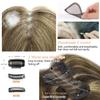 DUGPOB Brown Highlight Hair Toppers for Women Real Human Hair, 10 Inch Short Straight Toppers for Women With Thinning Hair, 360 3D, Birthday Gifts for Mom/Her, (4/27 Color) view 3