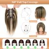 DUGPOB Brown Highlight Hair Toppers for Women Real Human Hair, 10 Inch Short Straight Toppers for Women With Thinning Hair, 360 3D, Birthday Gifts for Mom/Her, (4/27 Color) view 4