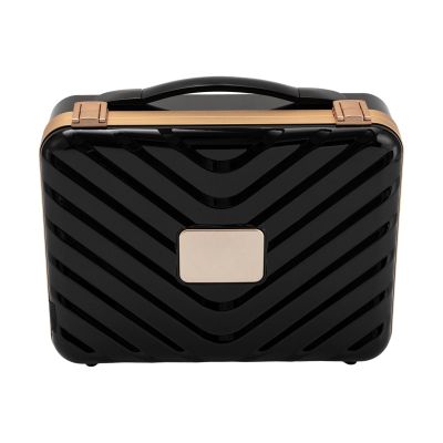 Blisiour Travel Makeup Case with 3 Color LED Lighted Mirror, Portable Makeup Bag Cosmetic Train Case Storage Box Large Capacity Makeup Organizer Adjustable Brightness Vanity Case (Black)