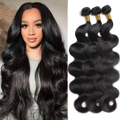 12A Body Wave Bundles 100% Unprocessed Brazilian Virgin Hair 16 18 20Inch 3 Bundles Double Weft Weave Real Human Hair Natural Black