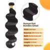 12A Body Wave Bundles 100% Unprocessed Brazilian Virgin Hair 16 18 20Inch 3 Bundles Double Weft Weave Real Human Hair Natural Black view 2