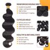 12A Body Wave Bundles 100% Unprocessed Brazilian Virgin Hair 16 18 20Inch 3 Bundles Double Weft Weave Real Human Hair Natural Black view 3