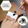 1PC Nail Art Palette Ring Stainless Steel Pallet Professional Diy Nail Art Handsfree Palette Design Paint Color Mixing Palette For Convenient Use(Rectangle) Manicure Set view 3