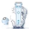 Electric Razors Shaver for Women, 2-in-1 Womens Electric Razor for Leg Arm Face, Cordless Bikini Trimmer for Women with Detachable Head, Painless,Wet & Dry,Ocean Blue view 1