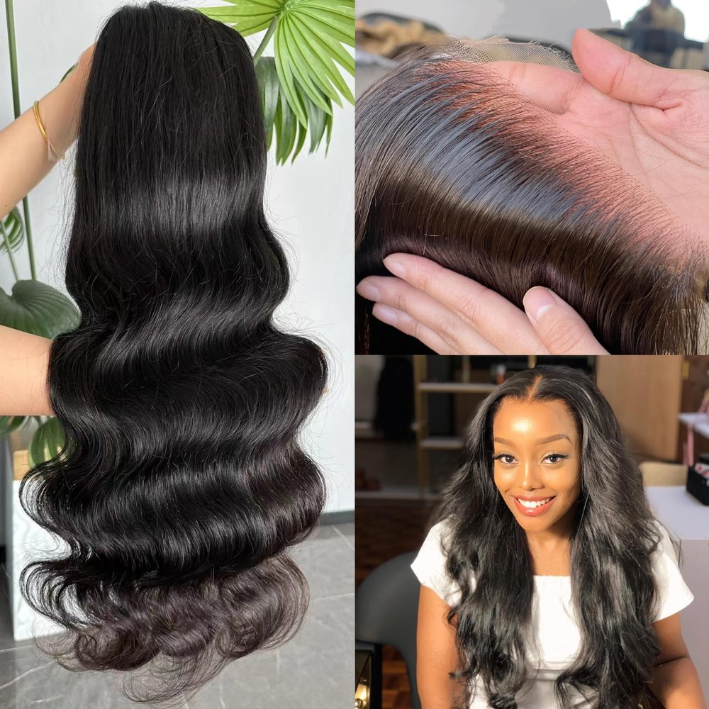 Aorbige HD Melt Skin Lace Human Hair Wig 13x6 Lace Front Body Wave Style 190% Density Pre-Plucked for Black Women With Baby Hair (13x6 Frontal HD/Swiss Lace 180% Density, 30inch)