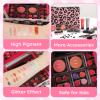 Anpro All-In-One Leopord Double Folding Makeup Kit with Case, Pro Teen Makeup Set, Full Starter Kit with Makeup Brushes, Lipsticks, Eyeshadow Palette, Blushes, Glitter Gel, Ideal Present for Girls view 3