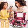 Anpro All-In-One Leopord Double Folding Makeup Carry Case with Pro Teen Makeup Set, Full Starter Kit with Makeup Brushes, Lipsticks, Eyeshadow Palette, Blushes, Glitter Gel, Ideal Present for Girls view 4