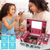 Anpro All-In-One Leopord Double Folding Makeup Carry Case with Pro Teen Makeup Set, Full Starter Kit with Makeup Brushes, Lipsticks, Eyeshadow Palette, Blushes, Glitter Gel, Ideal Present for Girls view 4