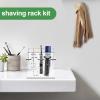 bigjvbfv Beard brush holder, Acrylic Holder Stand Shaving Brush Stand with Slots Transparent and Brush Stand Holder Multifunctional Brush Stand Bathroom Shaving Holder for Men view 3