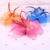 1pcs Women Flower Feather Beads Mesh Corsage Hair Clips Female Bridal Hairband(Red) view 4