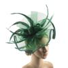 Lady Flower Headband With Hair Clip, Hat Cocktail Tea Party Headwear With Veil And Feather For Women(green) view 1