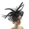 Lady Flower Headband With Hair Clip, Hat Cocktail Tea Party Headwear With Veil And Feather For Women(green) view 3