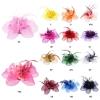 Women's Flower Feather Beads Mesh Corsage Hair Clips Bridal Hairband Hair Accessories(O) view 2