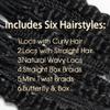 FASHION IDOL MIX crochet hair includes box braids curly hair twist butterfly braids and locs with straight hair ends 24 Inches combining multiple hairstyles together view 2