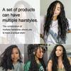 FASHION IDOL MIX crochet hair includes box braids curly hair twist butterfly braids and locs with straight hair ends 24 Inches combining multiple hairstyles together view 3