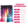 HUFFA Synthetic Ombre 24inch Glitter Jumbo Braids Extensions Sparkle Rainbow Colored Braiding Hair For Women DIY Hairstyle(H49) view 4