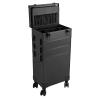 4 in1 Aluminum Rolling Makeup Train Case, Cosmetic Lockable Trolley with Mirror of LED Lighted 3 Color Salon Barber Case Traveling Cart Trunk with Storage box for Freelance Makeup Artist view 4