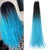 HUFFA 22 inch Senegalese Braids Twist Hair Black Ombre Blue Pink Crochet Braids Synthetic Hair Ombre Senegalese Twist Hair(#1B) view 2