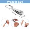 4 PCS Nail Clipper 2'' Mini Travel Nail Clippers with File and Key Chain Straight Edge Toenail Clippers Stainless Steel Nail Cutters, Suitable for Most People, Silver view 2