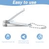 4 PCS Nail Clipper 2'' Mini Travel Nail Clippers with File and Key Chain Straight Edge Toenail Clippers Stainless Steel Nail Cutters, Suitable for Most People, Silver view 4