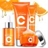 Vitamin C Skin Care Set - 4PCS Travel Skin Care Set With Facial Cleanser, Eye Cream, Serum & Face Cream - Korean Facial Skincare Set for Teen Girls and Women for Moisturizing, Anti-Aging, Anti-Wrinkle view 1