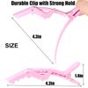 10 Pcs Alligator Hair Clip for Styling Sectioning - Salon Hair Clip for Thick Hair, Plastic Hair Styling Clip with Wide Teeth & Double-Hinged Design (Pink) view 4