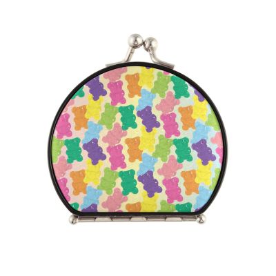 Gummy Bear Compact Folding Mirror Magnifying Mini Portable Travel Makeup Mirror Hinged Lock Mirror for Handbag Purses