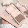 3 in 1 Contour Palette Cream to Powder Finish Lightweight Buildable Highlight & Sculpting Powder Trio for Face Definition view 3