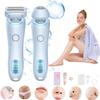 Electric Razor for Women, Rechargeable Hair Remover, Portable and Safe Lady Razor, 2 in 1 Double-Headed Waterproof Wet and Dry, Electric Bikini Trimmer for Women (Blue) view 1