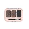 3 Color Eyebrow Powder Palette, Medium Brown Shades, Water Resistant Matte Finish, Buildable Natural Brows for Light to Auburn Hair view 1