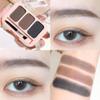 3 Color Eyebrow Powder Palette, Medium Brown Shades, Water Resistant Matte Finish, Buildable Natural Brows for Light to Auburn Hair view 2