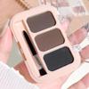 3 Color Eyebrow Powder Palette, Medium Brown Shades, Water Resistant Matte Finish, Buildable Natural Brows for Light to Auburn Hair view 4