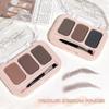 3 Color Eyebrow Powder Palette, Dark Brown Shades, Water Resistant Matte Finish, Buildable Natural Brows for Black to Dark Brown Hair view 2
