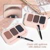 3 Color Eyebrow Powder Palette, Dark Brown Shades, Water Resistant Matte Finish, Buildable Natural Brows for Black to Dark Brown Hair view 3