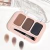 3 Color Eyebrow Powder Palette, Dark Brown Shades, Water Resistant Matte Finish, Buildable Natural Brows for Black to Dark Brown Hair view 4