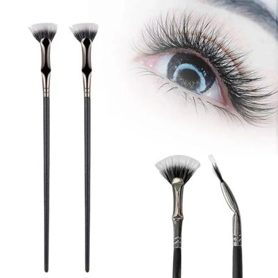Folding Angle Scalloped Lash Brush, 2024 New Eyelash Fan Brush, Soft Bristles Eyelash Comb, Lengthening Eyelash Makeup Tool, Suitable for Any Make-Up Look (2PCS)