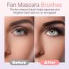 Folding Angle Scalloped Lash Brush, 2024 New Eyelash Fan Brush, Soft Bristles Eyelash Comb, Lengthening Eyelash Makeup Tool, Suitable for Any Make-Up Look (2PCS) view 4