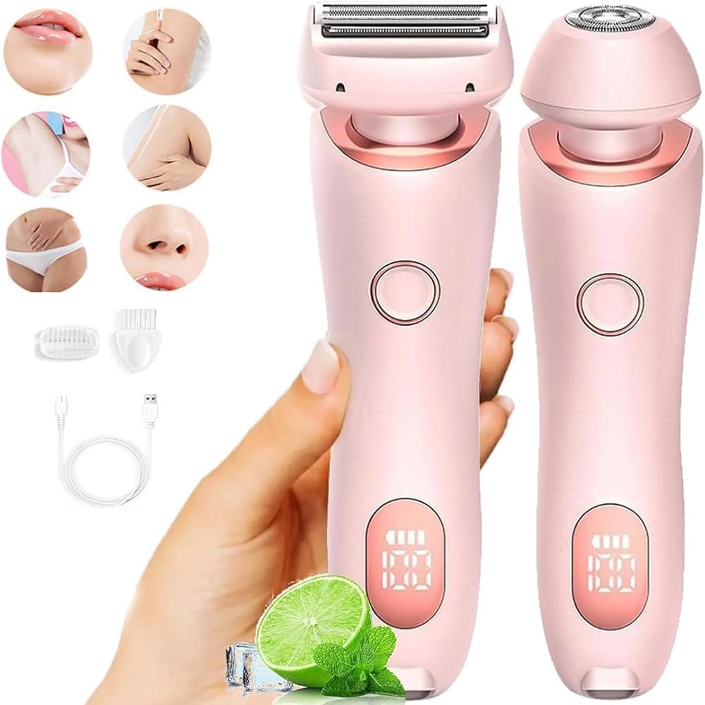 Electric Waterproof Shaver for Women, The Glide Pro Razor, The Glide Pro 3.0 Razor, Electric Razor for Women, Women's Electric RazorDry and Wet, Painless Hair Removal, Removable Cutter Head. (Pink)